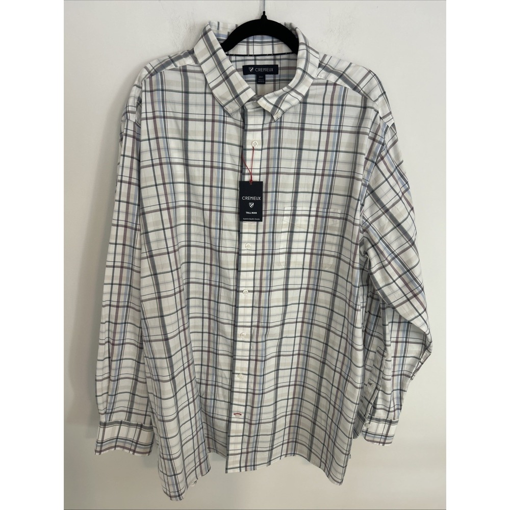 Cremieux Classics‎ 2XT Men's Long Sleeve Button Down Plaid Shirt Cotton